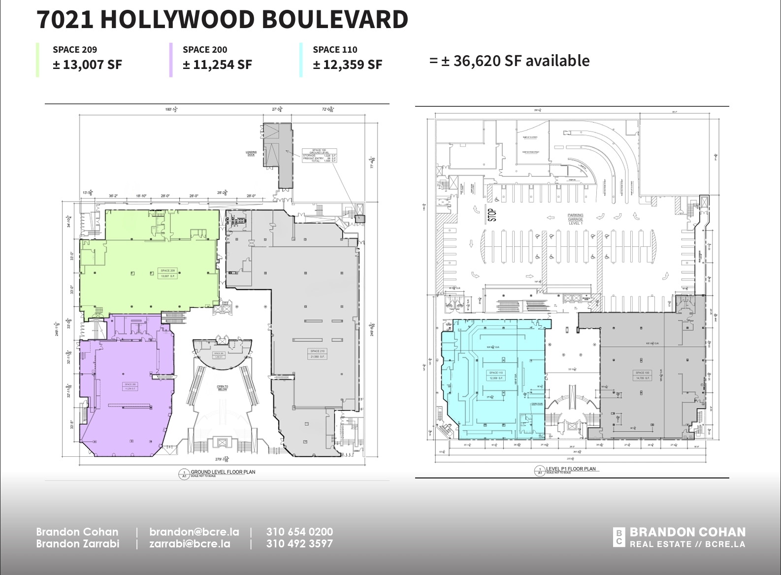 7021 Hollywood Blvd, Los Angeles, CA à louer Plan d’étage- Image 1 de 1