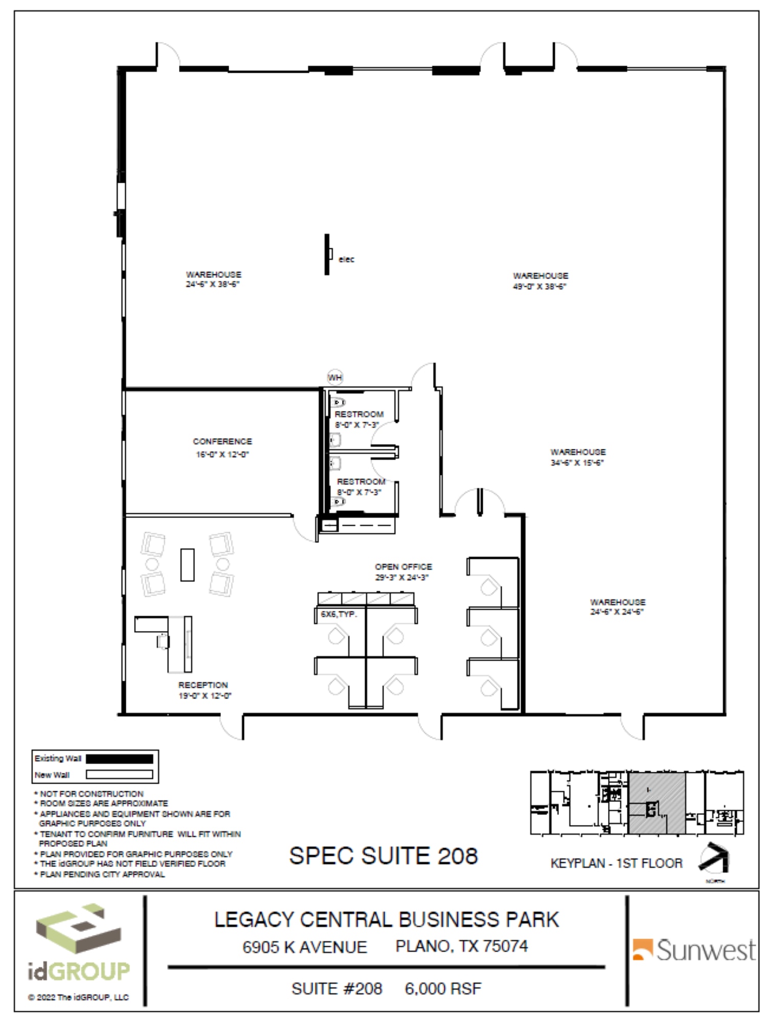 6901 K Ave, Plano, TX à louer Plan d’étage- Image 1 de 2