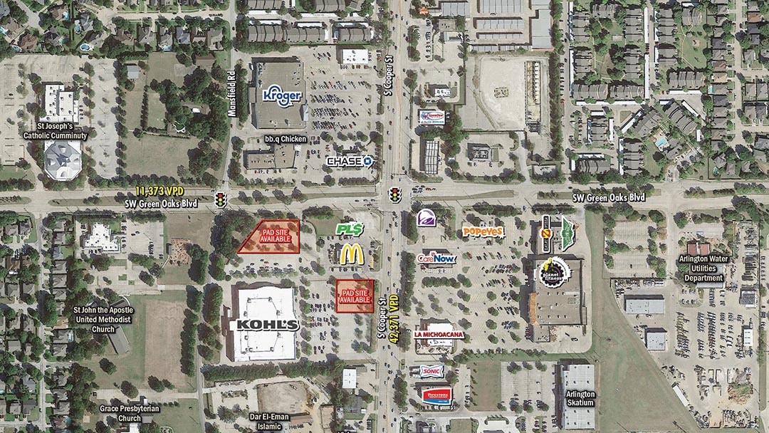 5410 S. Cooper Street, Arlington, TX for lease Aerial- Image 1 of 2