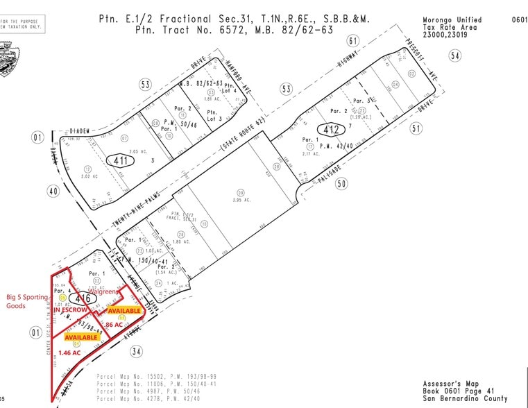 29 Palms Hwy (Hwy 62) & Balsa Ave, Yucca Valley, CA for sale - Plat Map - Image 2 of 5