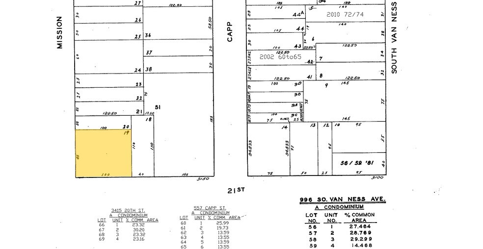 2483-2499 Mission St, San Francisco, CA à vendre - Plan cadastral - Image 1 de 1