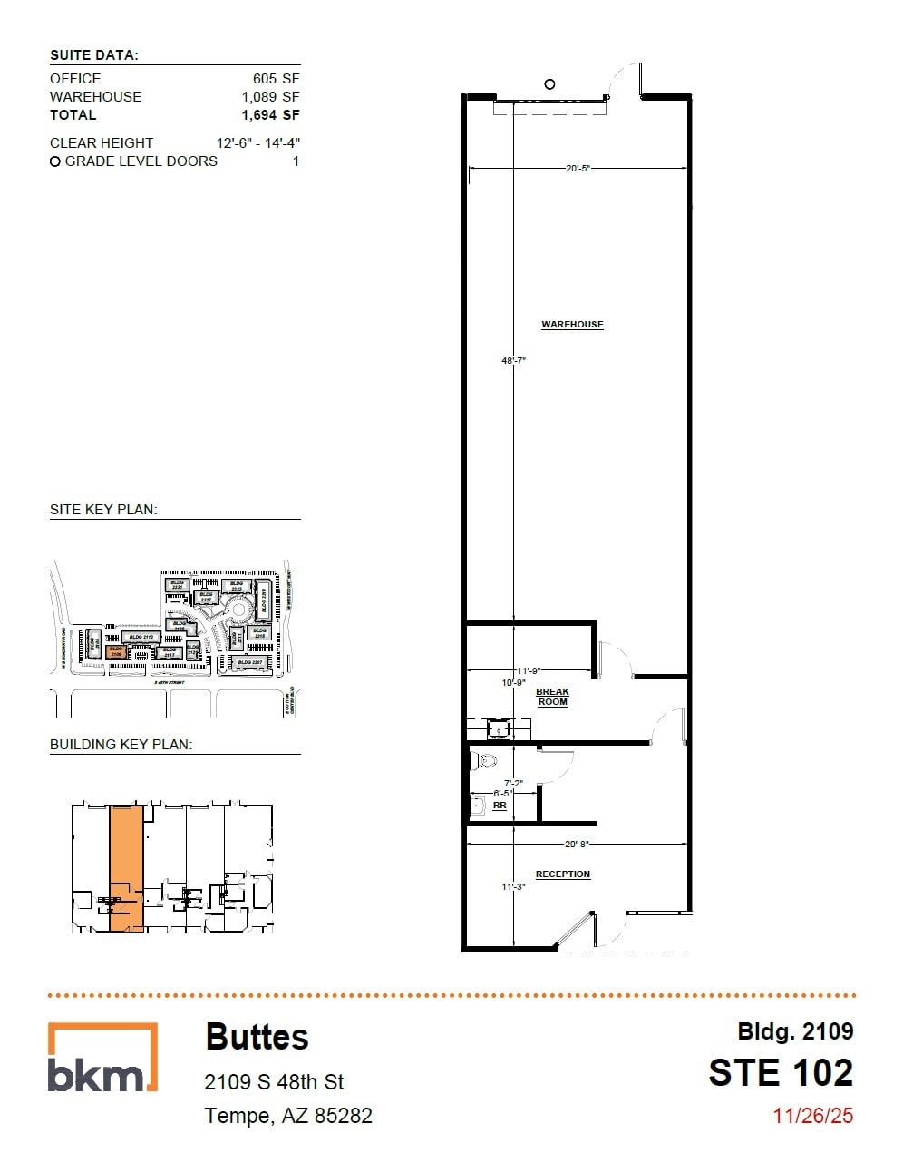 2105 S 48th St, Tempe, AZ for lease Floor Plan- Image 1 of 2