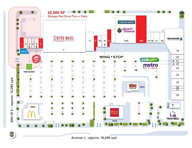 More details for 1740-1884 E Avenue J, Lancaster, CA - Retail for Lease