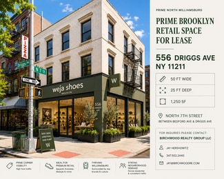 Plus de détails pour 556 Driggs Ave, Brooklyn, NY - Commerce de détail à louer