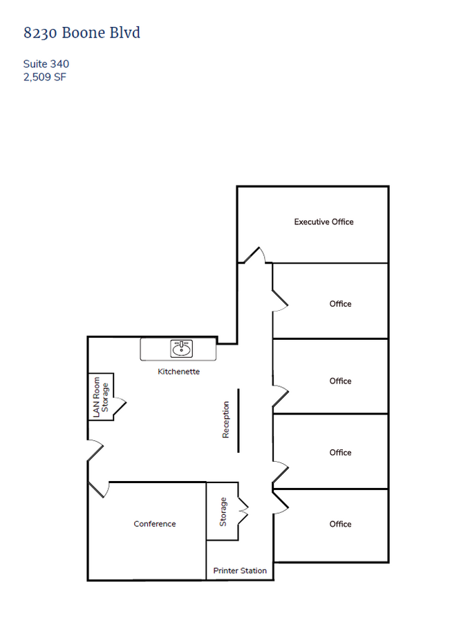 8230 Boone Blvd, Vienna, VA 22182 - Unit 340 -  - Floor Plan - Image 1 of 1