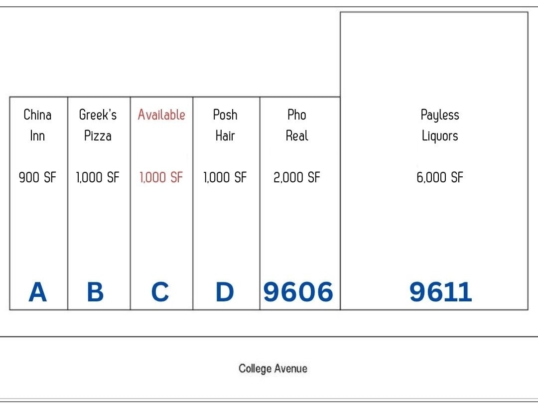 9613 N College Ave, Indianapolis, IN for lease Floor Plan- Image 1 of 1