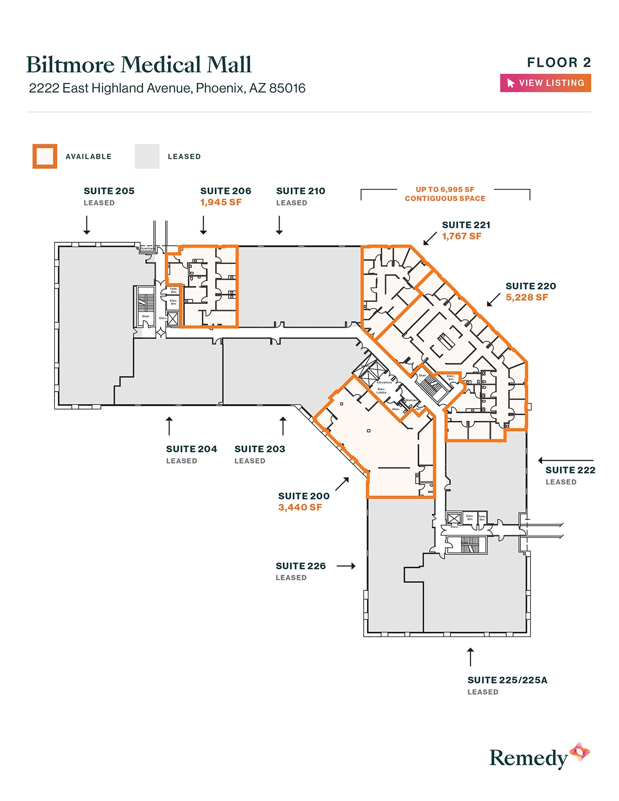 2222 E Highland Ave, Phoenix, AZ à louer Plan d’étage- Image 1 de 1