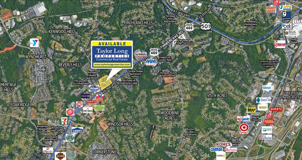 TBD Timberlake Rd, Lynchburg, VA for lease - Aerial - Image 2 of 5