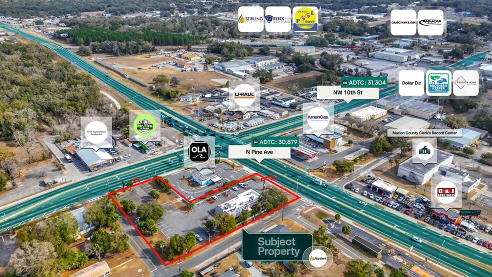 908 NW Pine Ave, Ocala, FL for sale - Aerial - Image 2 of 3