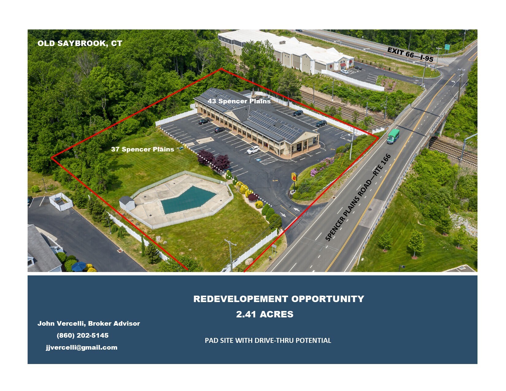 37 Spencer Plain Rd, Old Saybrook, CT for lease Aerial- Image 1 of 2