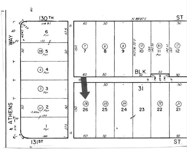 351 W 131st St, Los Angeles, CA à louer - Plan cadastral - Image 2 de 2