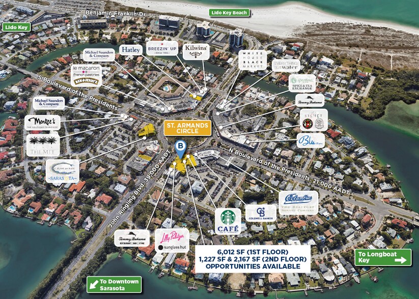 443 John Ringling Blvd, Sarasota, FL for lease - Aerial - Image 2 of 5