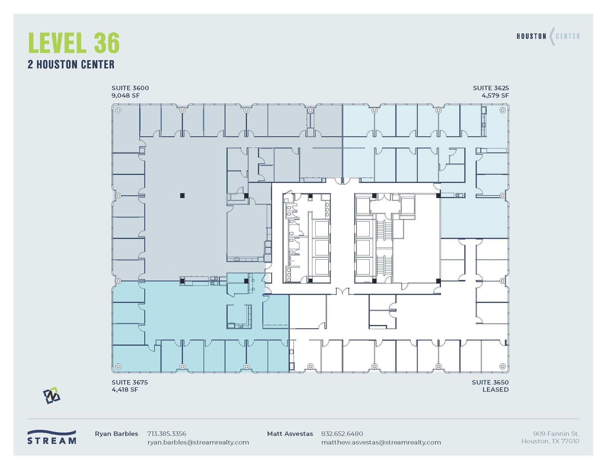 909 Fannin St, Houston, TX à louer Plan d’étage- Image 1 de 1