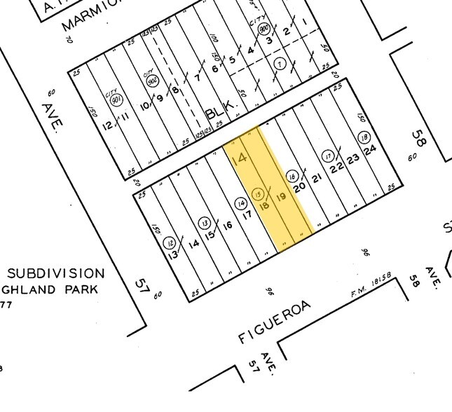 5715-5717 N Figueroa St, Los Angeles, CA à louer - Plan cadastral - Image 2 de 13