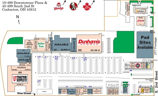 More details for 300-499 Downtowner Plz, Coshocton, OH - Retail for Lease