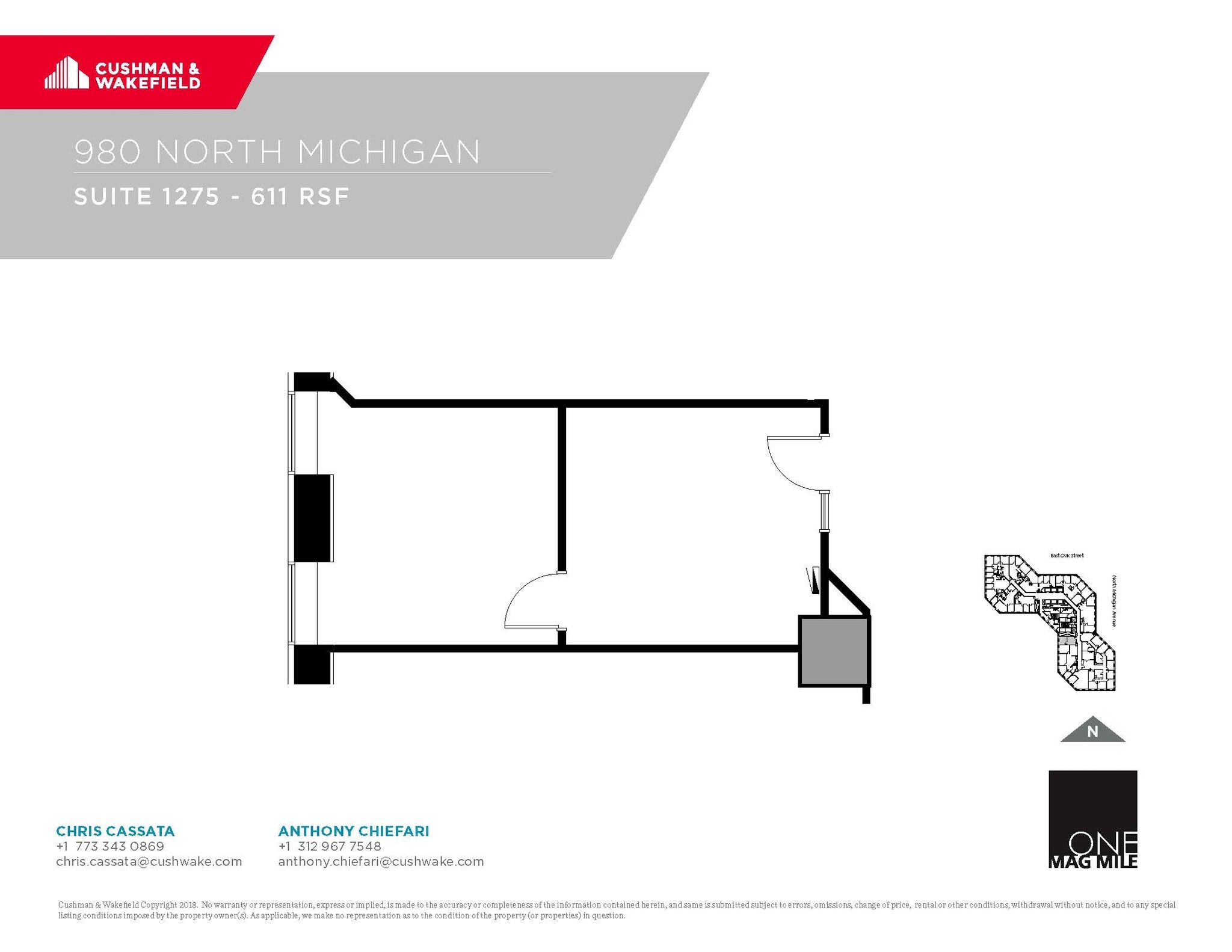 980 N Michigan Ave, Chicago, IL à louer Plan d’étage- Image 1 de 1