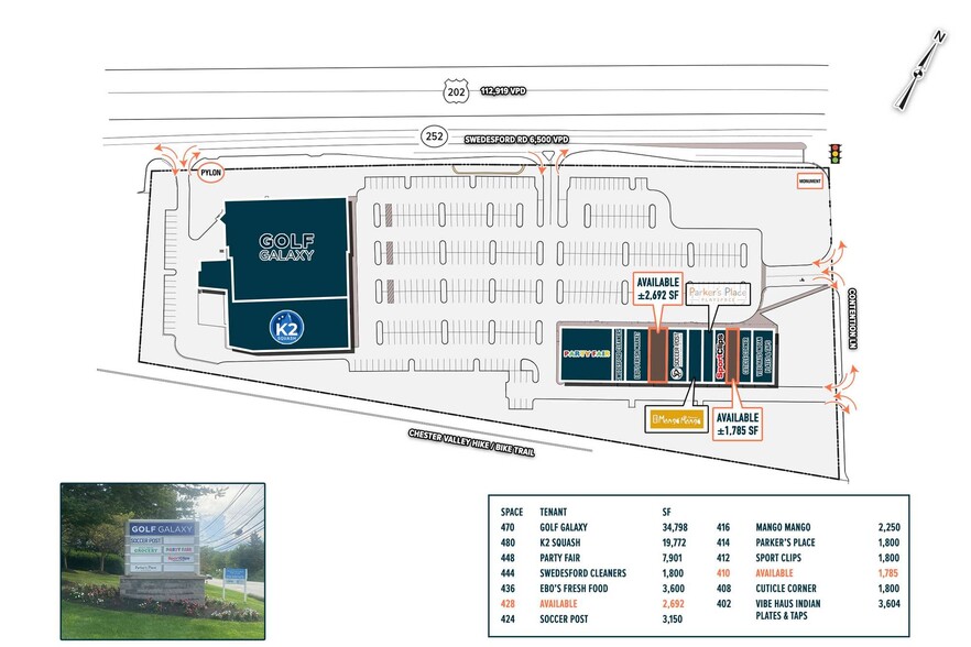 402-440 Swedesford Rd, Berwyn, PA for lease - Site Plan - Image 2 of 2
