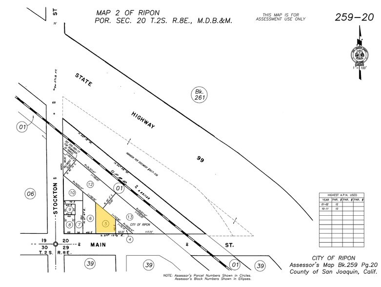 125 E Main St, Ripon, CA à louer - Plan cadastral - Image 2 de 2
