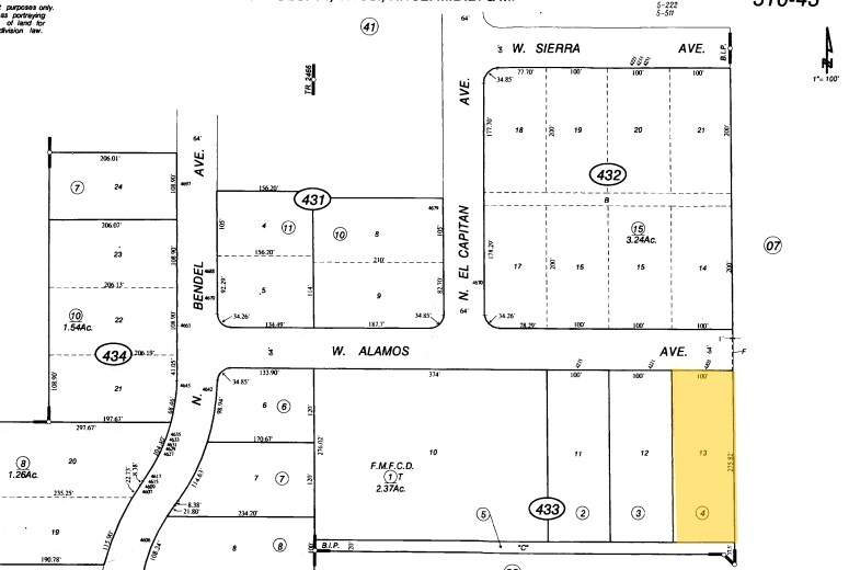 4203 W Alamos Ave, Fresno, CA à louer - Plan cadastral - Image 3 de 3