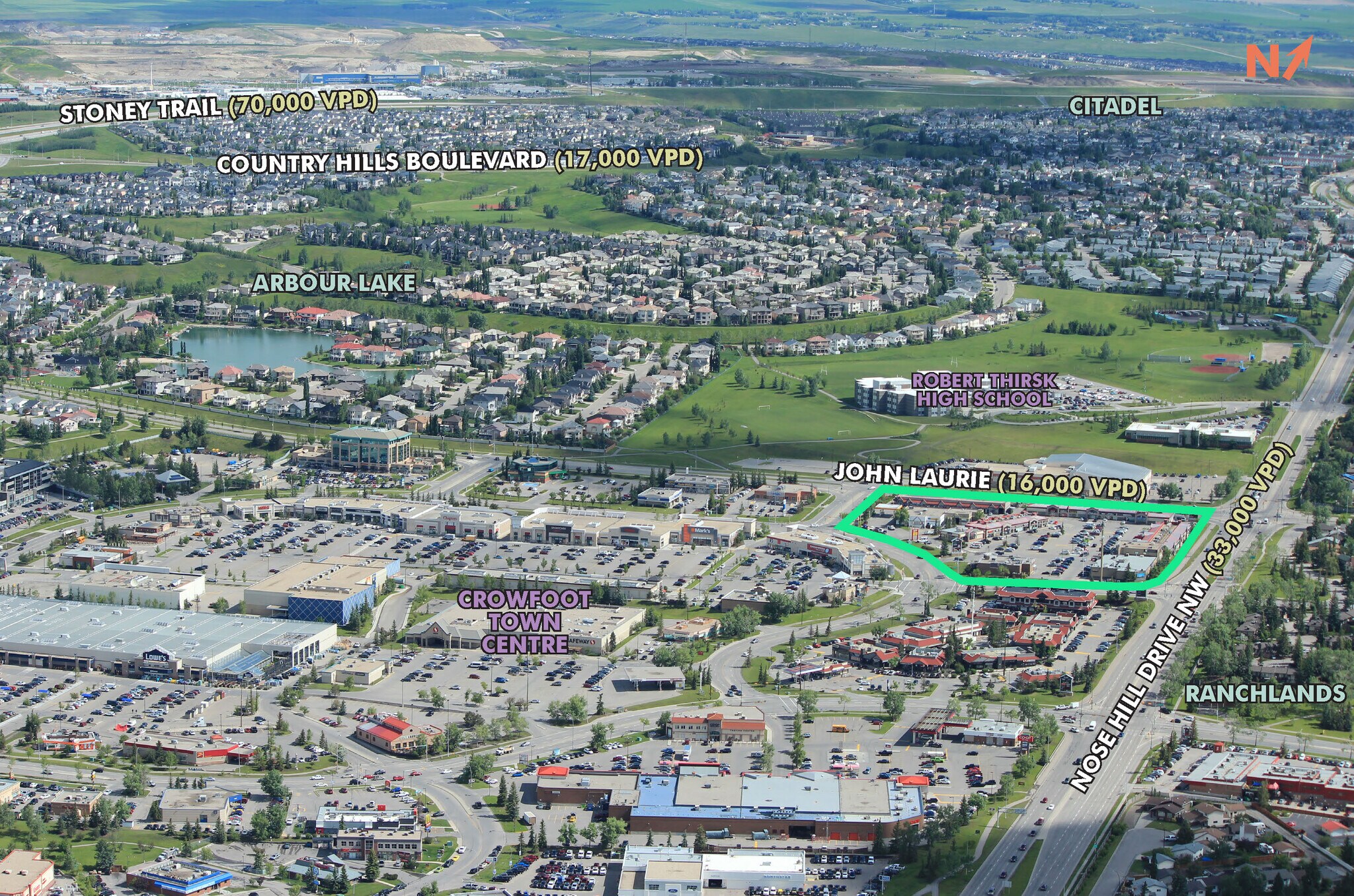 150 Crowfoot Cres NW, Calgary, AB for sale Aerial- Image 1 of 1