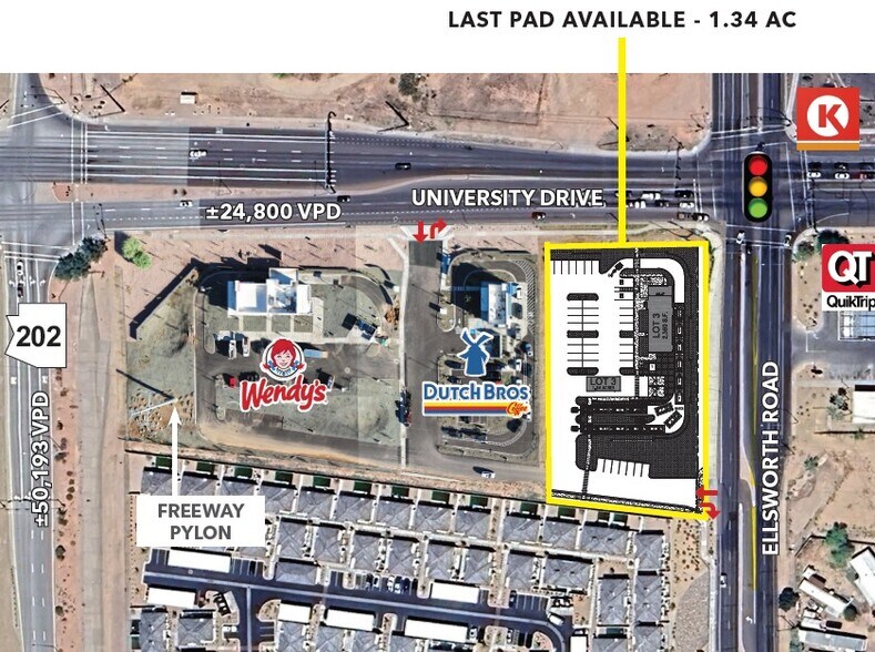 University Dr & Ellsworth Rd, Mesa, AZ à louer - Aérien - Image 2 de 3