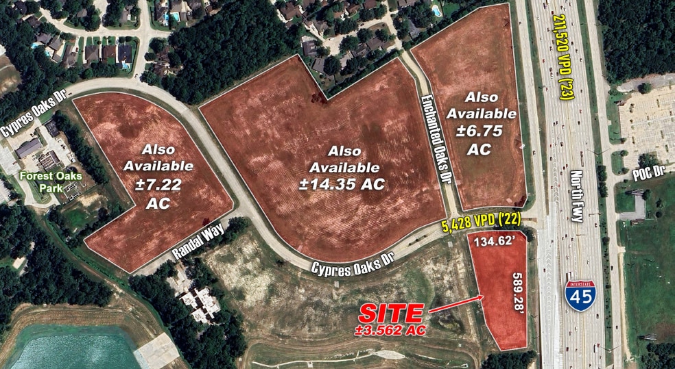 IH-45 @ Cypress Oaks Dr, Spring, TX à vendre - Photo du bâtiment - Image 1 de 3