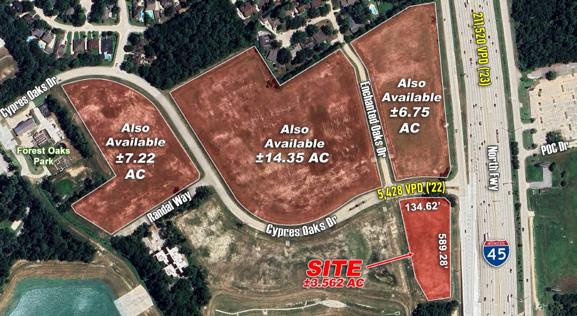 IH-45 @ Cypress Oaks Dr, Spring, TX à vendre Photo du bâtiment- Image 1 de 4