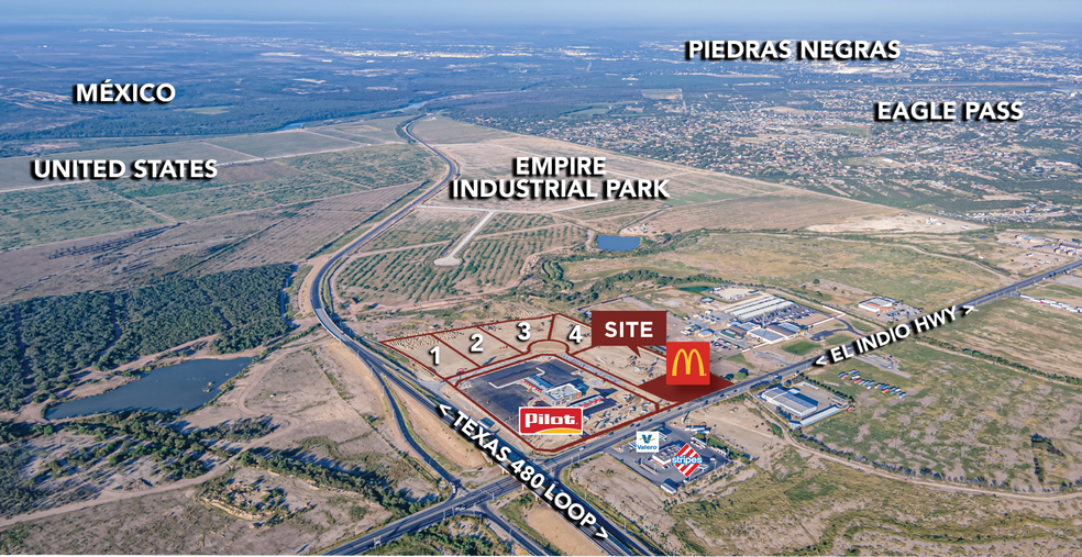 72 Queens Ct, Eagle Pass, TX for lease - Aerial - Image 3 of 3