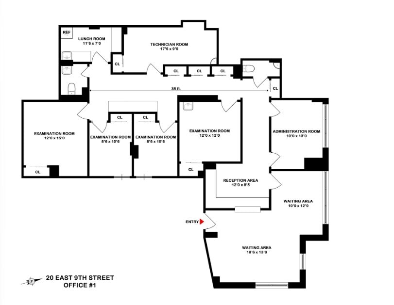 20 E 9th St, New York, NY 10003 - Unit 1 -  - Floor Plan - Image 1 of 1