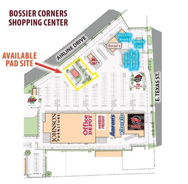 Pad Site Airline Drive, Bossier City, LA à louer - Photo principale - Image 1 de 1