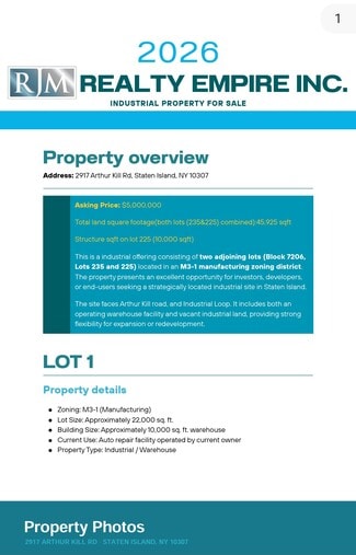 More details for 2917 Arthur Kill Rd, Staten Island, NY - Industrial for Sale