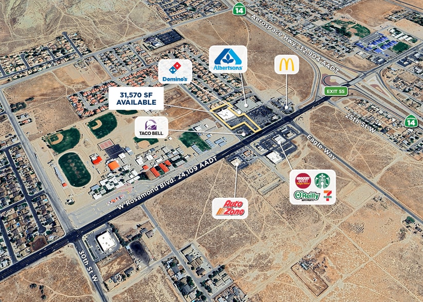 2547 W Rosamond Blvd, Rosamond, CA for lease - Aerial - Image 2 of 2