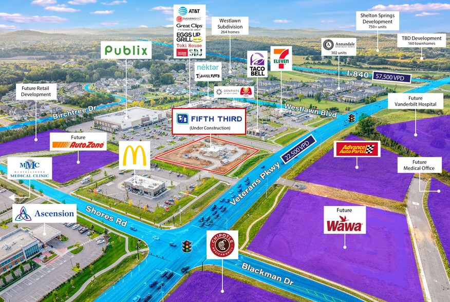 5213 Veterans Pky, Murfreesboro, TN à vendre - Aérien - Image 3 de 7