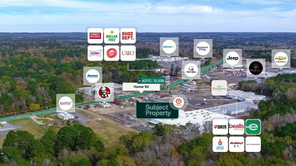 1060 Homer Rd, Minden, LA à vendre - Aérien - Image 2 de 3