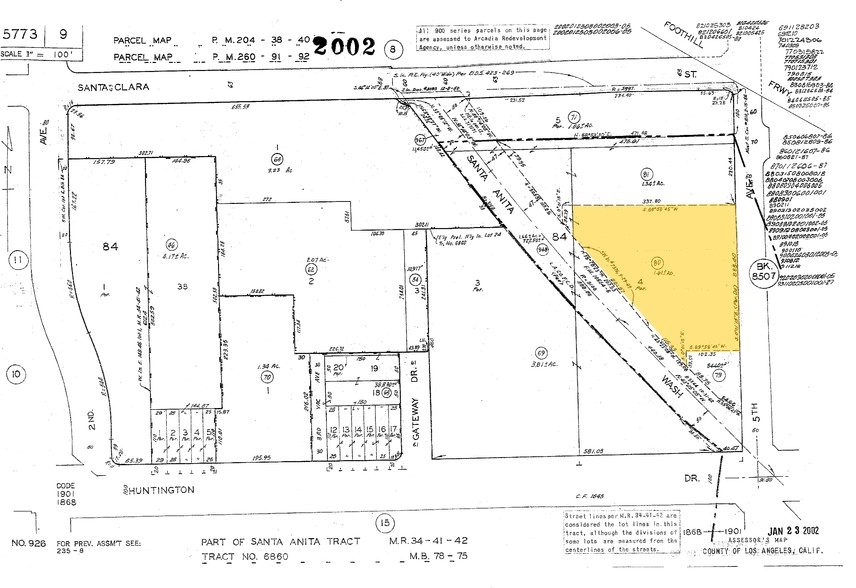 51 N 5th Ave, Arcadia, CA for lease - Plat Map - Image 3 of 6