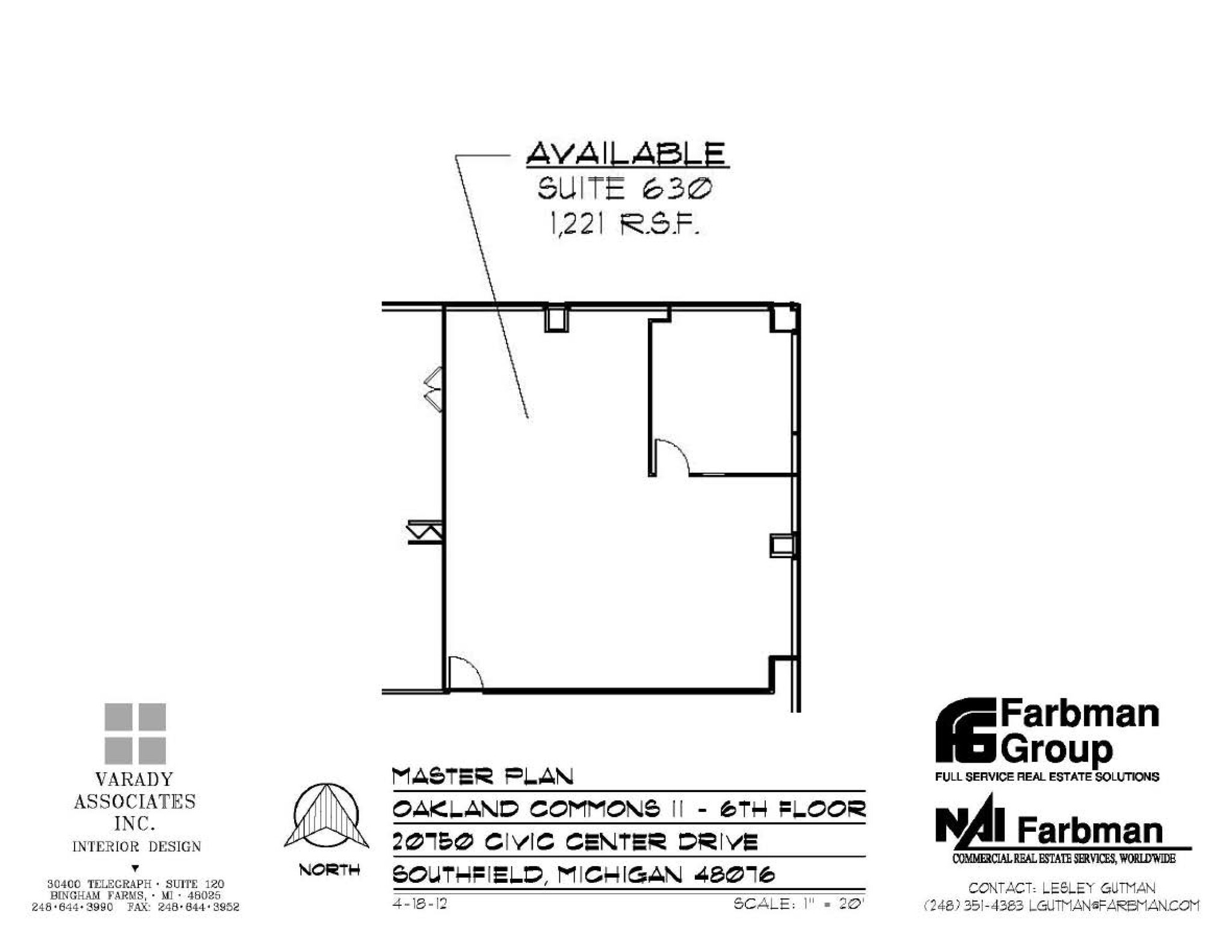 20750 Civic Center Dr, Southfield, MI à louer Plan d  tage- Image 1 de 1