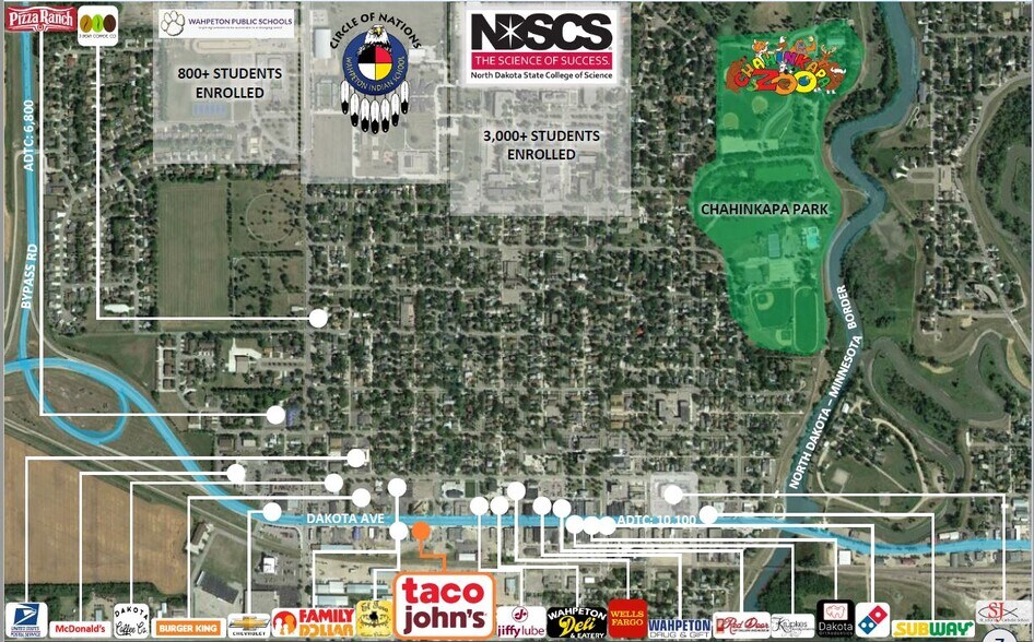 801 Dakota Ave, Wahpeton, ND à vendre - Aérien - Image 2 de 3