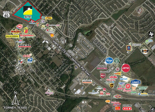 Plus de détails pour Hwy 80 & Pinson Rd, Forney, TX - Terrain à vendre
