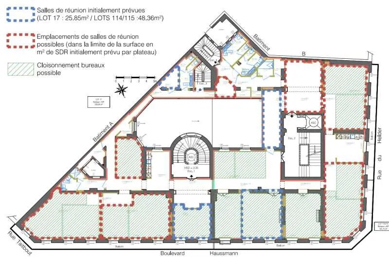 13 Bis Boulevard Haussmann, Paris à louer - Plan d’étage - Image 2 de 3