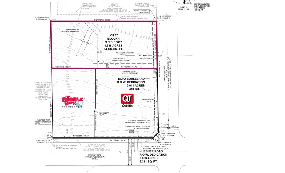 NEC of Huebner Rd & Expo Blvd, San Antonio, TX for sale - Plat Map - Image 2 of 3