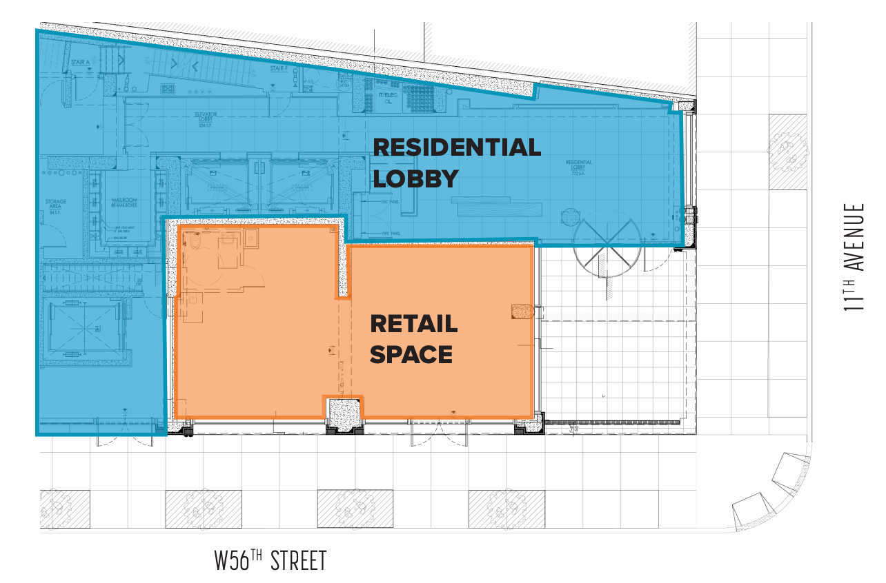 825 11th Ave, New York, NY 10019 - Unité Retail 1 -  - Plan d’étage - Image 1 of 1