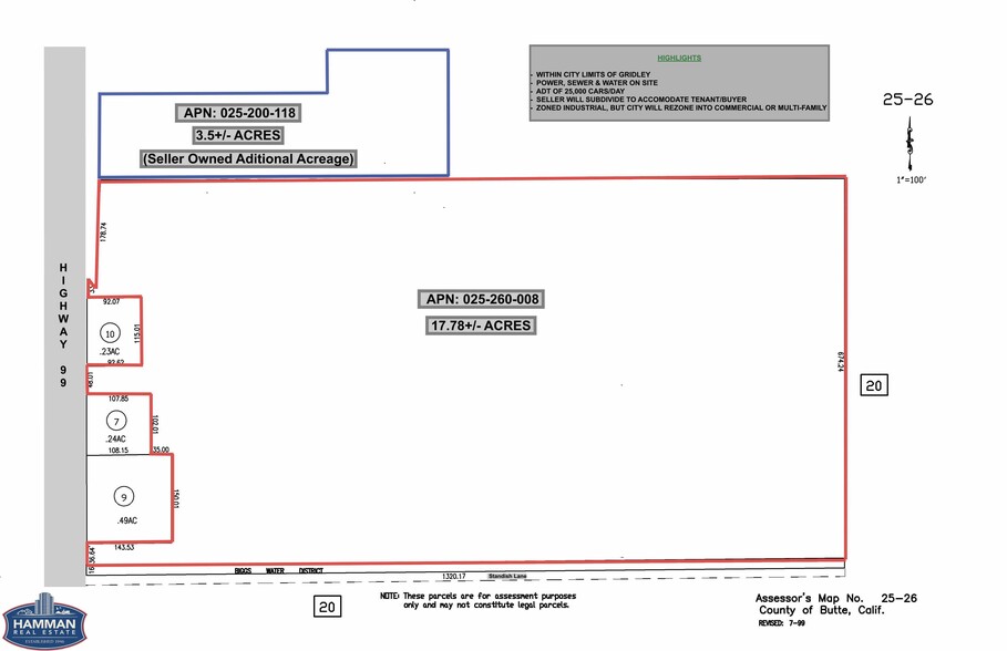 1820 CA-99, Gridley, CA for sale - Plat Map - Image 1 of 1