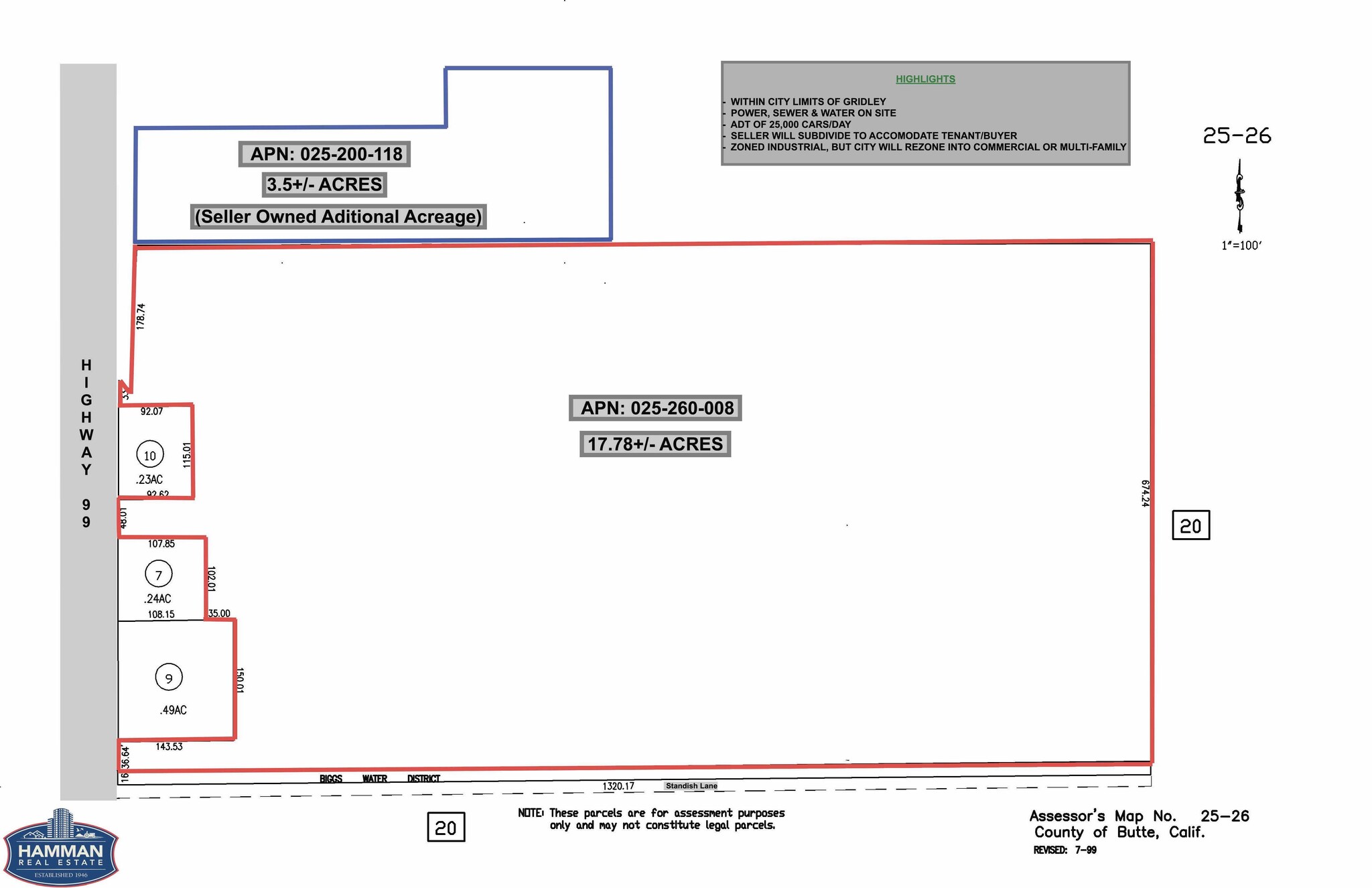 1820 CA-99, Gridley, CA for sale Plat Map- Image 1 of 1