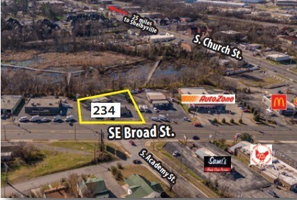 234 SE Broad St, Murfreesboro, TN à vendre - Aérien - Image 2 de 3
