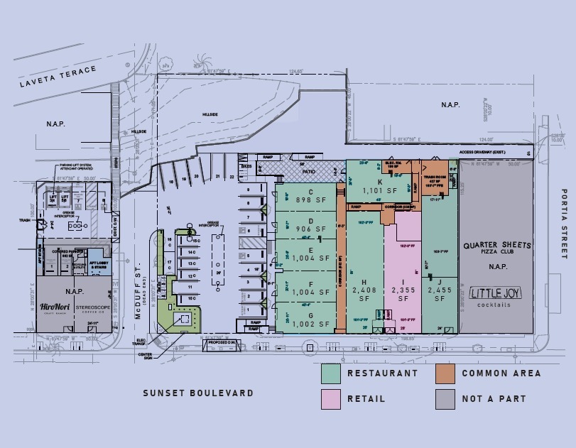 1485-1489 W Sunset Blvd, Los Angeles, CA à louer Plan de site- Image 1 de 1