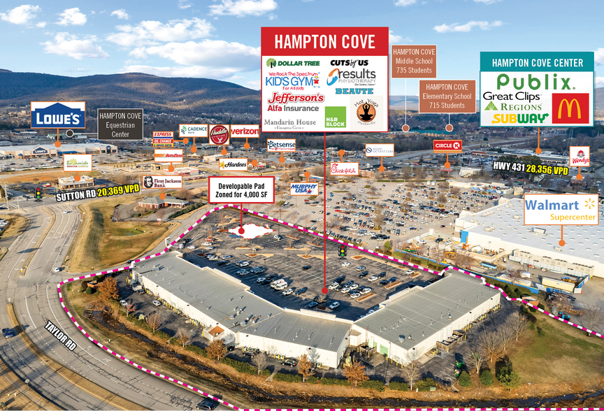 322 Sutton Rd SE, Owens Cross Roads, AL à vendre - Aérien - Image 2 de 7