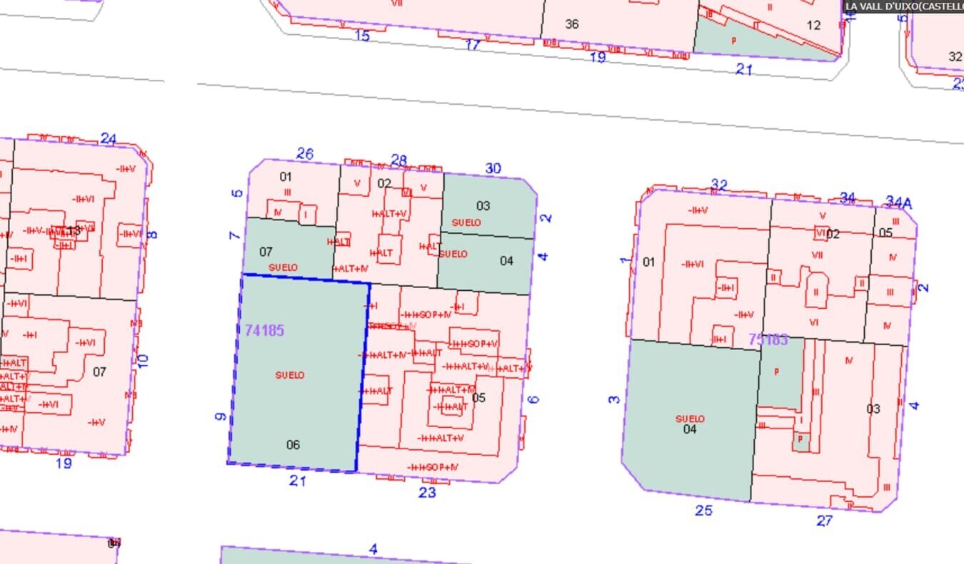 Carrer de Vicente Peirats Montón, La Vall d'Uixó, Castellón à vendre Plan cadastral- Image 1 de 2