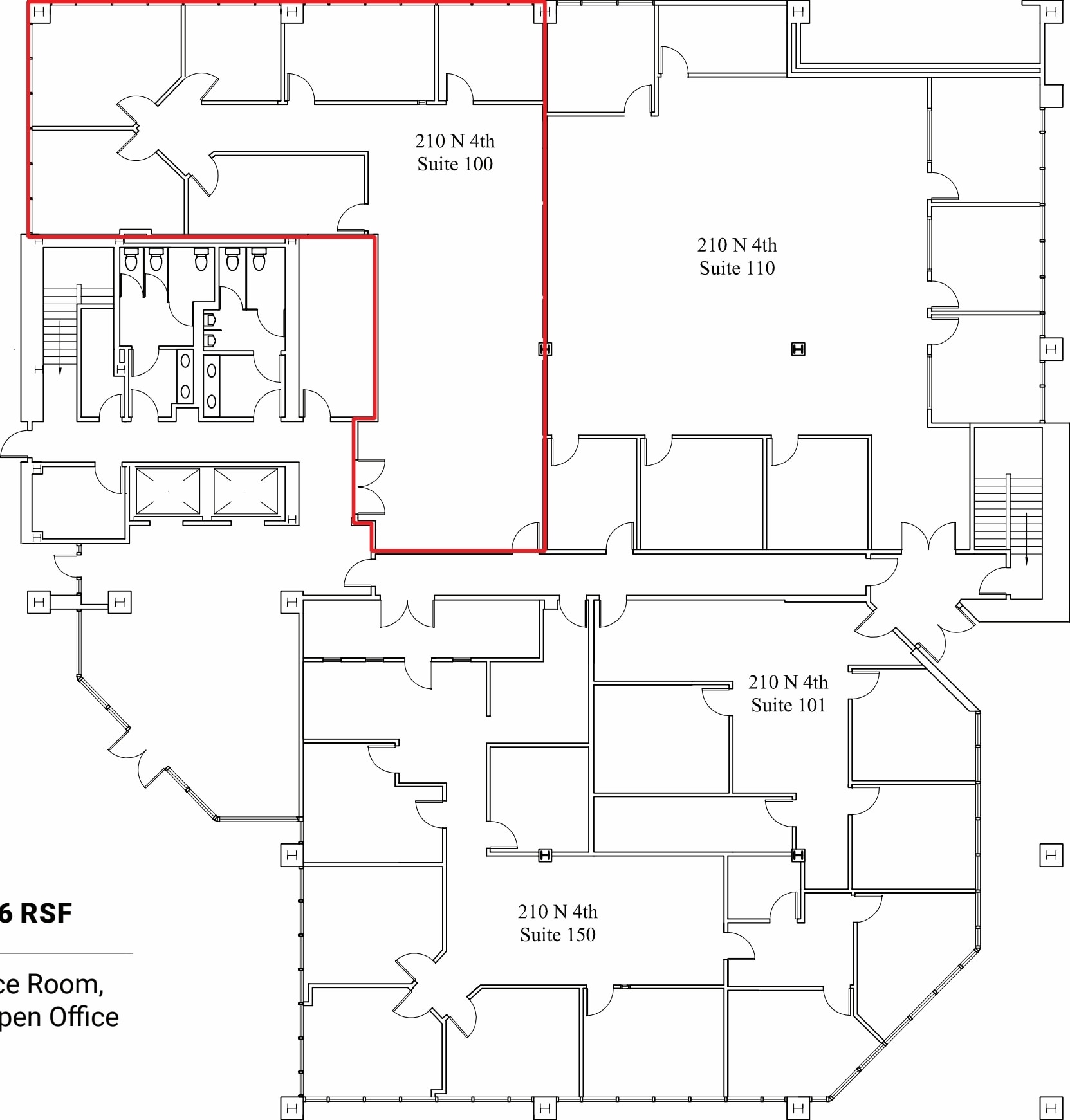 210 N 4th St, San Jose, CA à louer Plan d’étage- Image 1 de 1