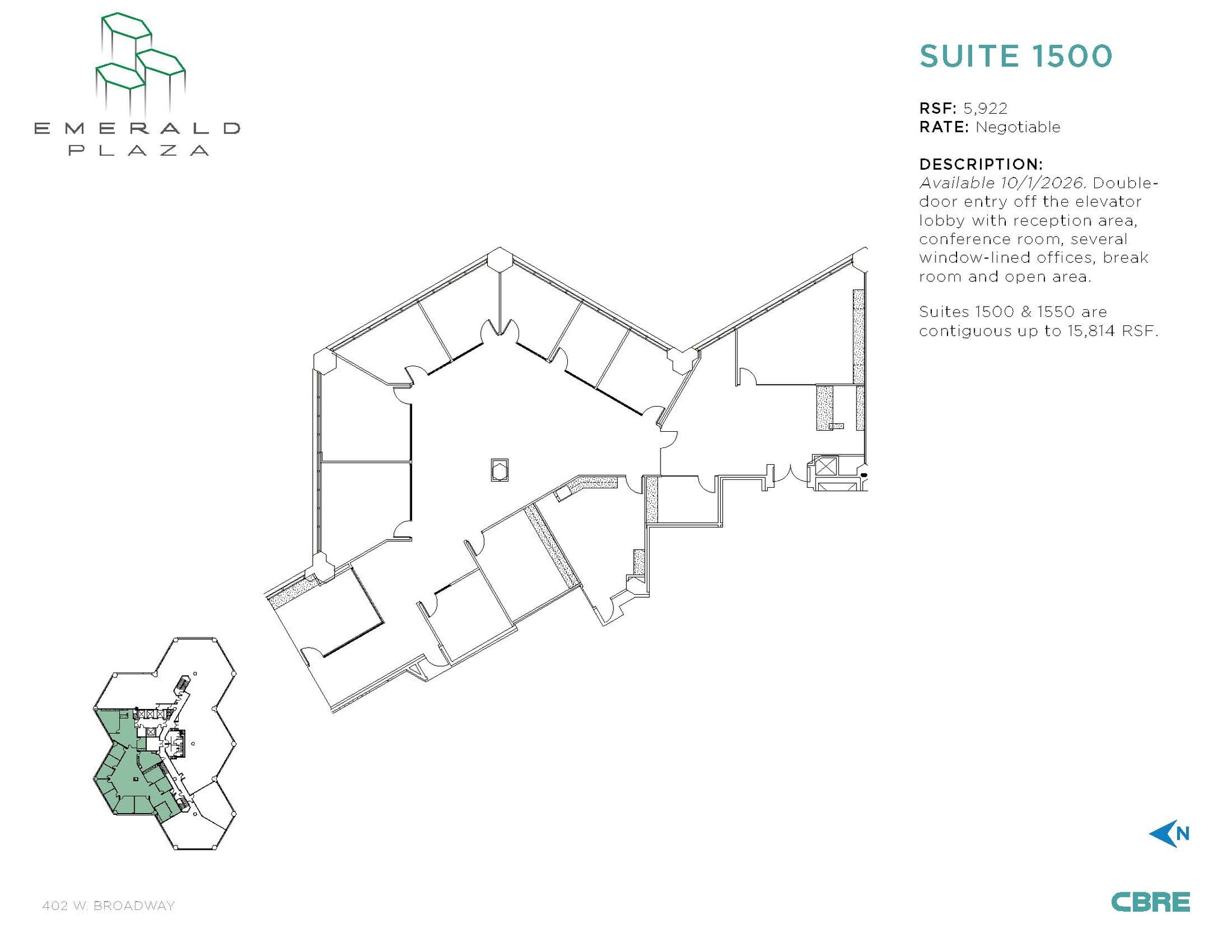 402 W Broadway, San Diego, CA for lease Floor Plan- Image 1 of 1