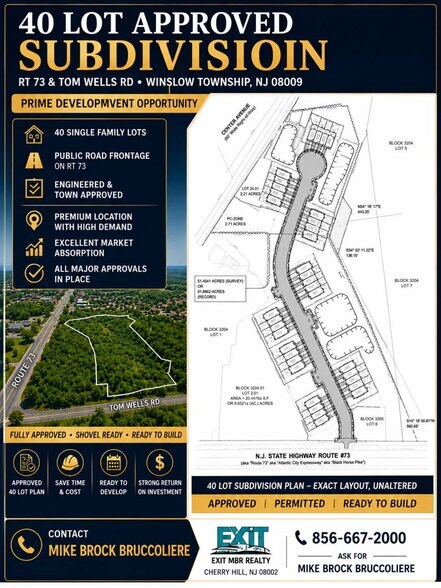 Rt 73 & Tom Wells, Berlin, NJ à vendre - Photo du bâtiment - Image 1 de 2